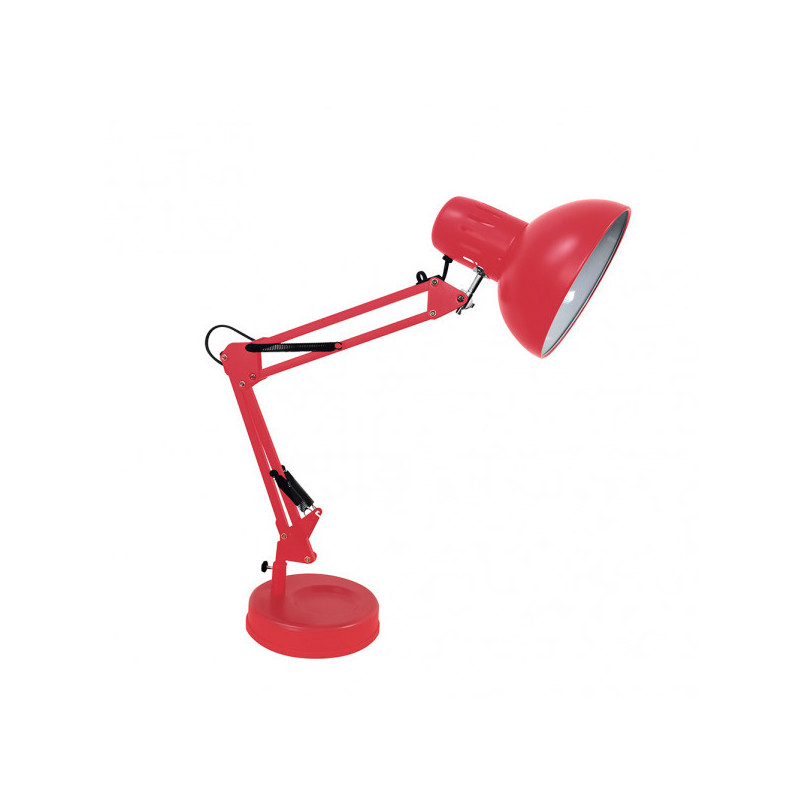 Lámpara Flexo vintage, Serie Rutilo, de color rojo. De diseño elegante y sencillo realizado en metal.