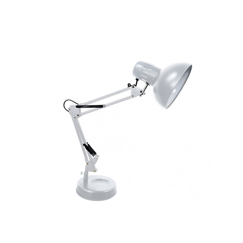 Lámpara Flexo vintage, Serie Rutilo, de color plata. De diseño elegante y sencillo realizado en metal.