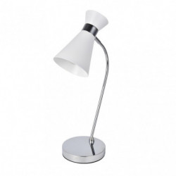 Lámpara de mesa moderno, Serie Petra, de color blanco/cromo brillo realizado en metal.