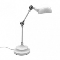 Lámpara Flexo vintage, Serie Adal, de color blanco/cromo brillante. Realizado en metal