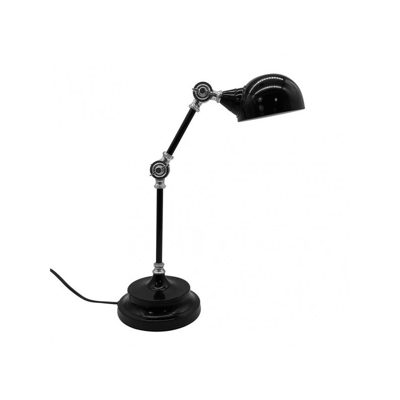 Lámpara Flexo vintage, Serie Adal, de color negro/cromo brillante. Realizado en metal.