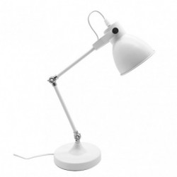 Lámpara Flexo nórdico, Serie Igor, de color blanco. Flexo de estilo nórdico, realizado en metal lacado.