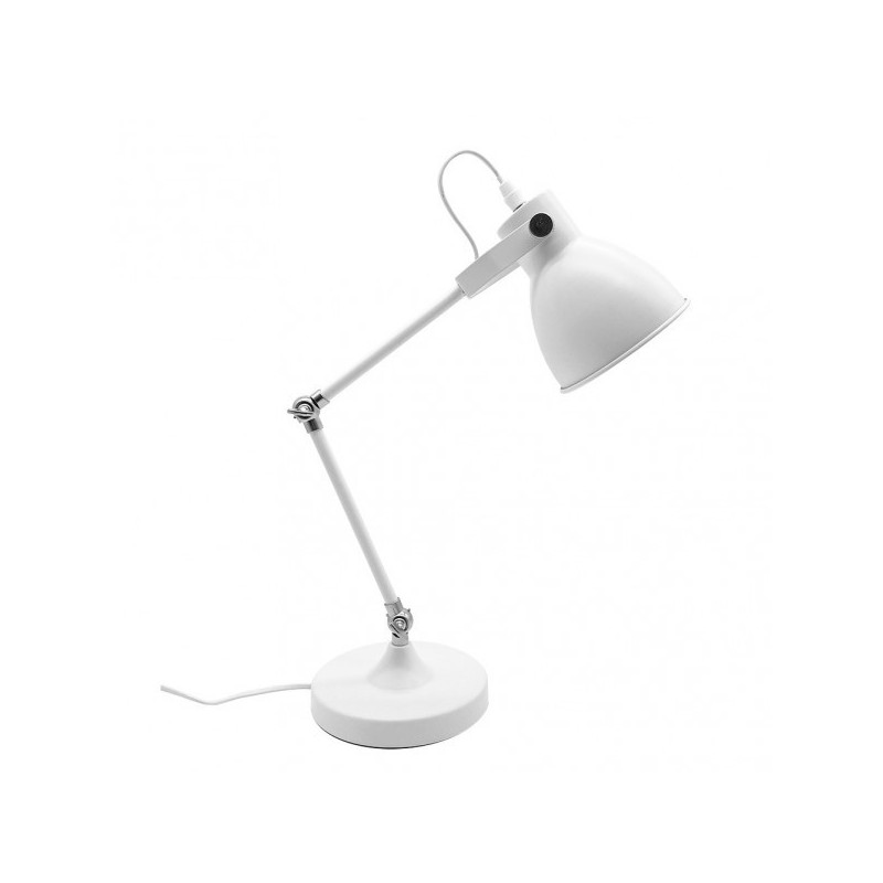 Lámpara Flexo nórdico, Serie Igor, de color blanco. Flexo de estilo nórdico, realizado en metal lacado.