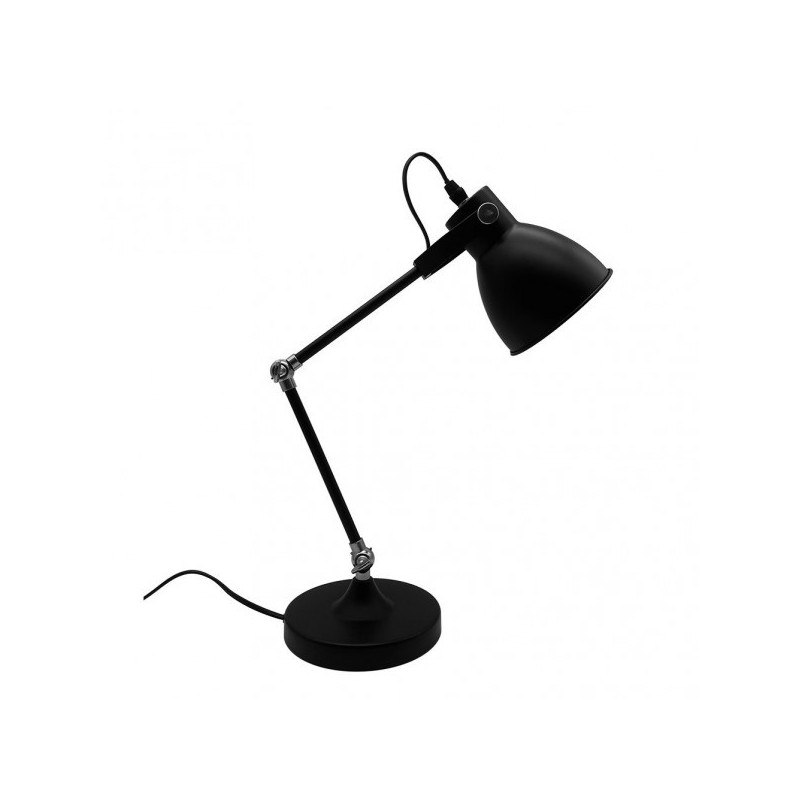 Lámpara Flexo nórdico, Serie Igor, de color negro. Flexo de estilo nórdico, realizado en metal lacado.