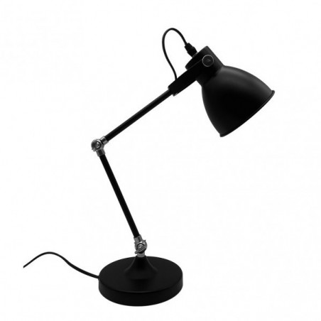 Lámpara Flexo nórdico, Serie Igor, de color negro. Flexo de estilo nórdico, realizado en metal lacado.