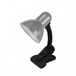 Lámpara Flexo infantil, Serie Yezco,  de color plata/negro. Realizado en silicona, metal y policarbonato.