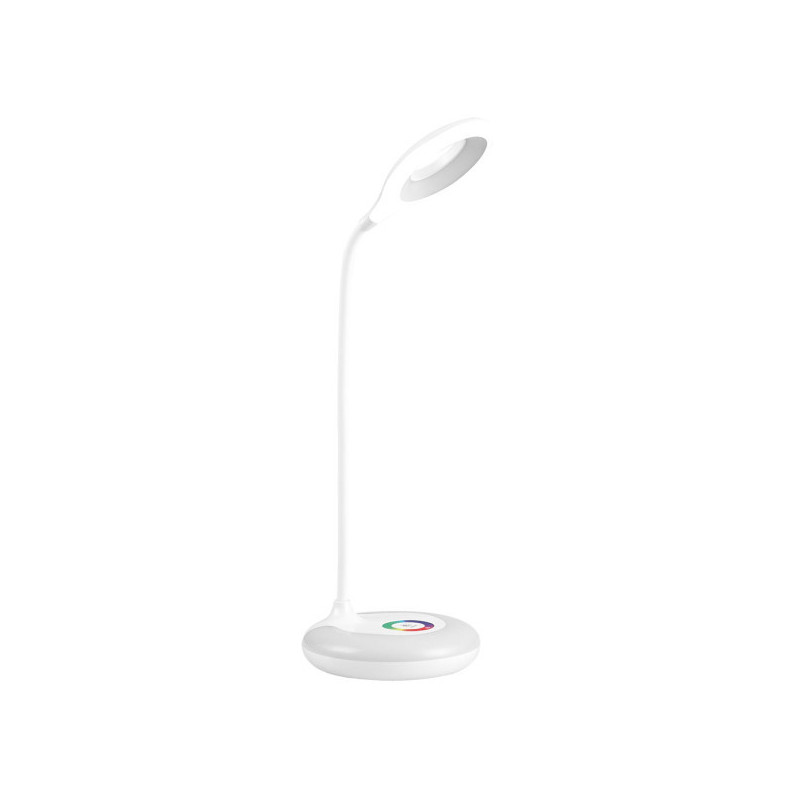 Lámpara Flexo moderno LED, Serie Mistico, en color blanco. Realizado en silicona y ABS.