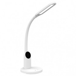 Lámpara Flexo moderno LED, Serie Virtual, en color blanco. Realizado en silicona, metal y ABS.