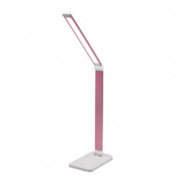 Lámpara Flexo moderno LED, Serie Decada, en color blanco/rosa. Realizado en aluminio y ABS.