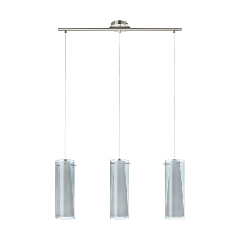 Lámpara de techo, Serie Pinto Nero, metal en acabado níquel satinado, 3 luces