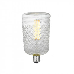 Bombilla LED de filamentos E27, colección Gea, cristal transparente, 6W 500 lúmenes 2.200 ºK, 360º de apertura.