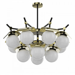 lámpara de techo 12 luces colección Odet a doble altura es una pieza elegante y moderna.