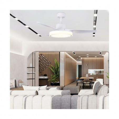 Ventilador de techo LED Aran para habitaciones grandes. Ventilador de techo de color blanco