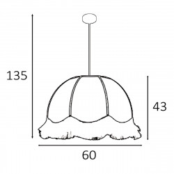 Lámpara de techo colgante beis, serie Buick, con forma retro en el tejido Urano combinado con fleco de yute.