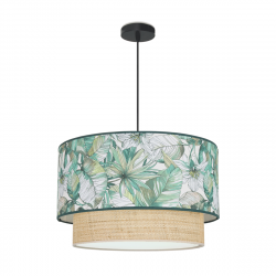 La lámpara de techo colgante vintage doble pantalla de la colección Dúo Leaf Verde es una luminaria elegante y atemporal