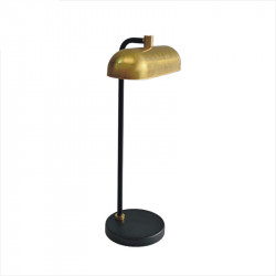 Lámpara de mesa tipo flexo, estilo retro, colección Nantaise, estructura metálica en acabado negro, 2 luces, portalámparas E14