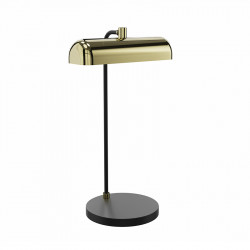Lámpara de mesa tipo flexo, estilo retro, colección Nantaise, estructura metálica en acabado negro, 2 luces, portalámparas E14