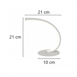 Lámpara de sobremesa moderna y elegante de la colección Naquel. La lámpara está fabricada en metal con un acabado blanco