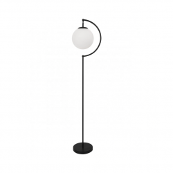 Lámpara de pie moderno, colección Midas, la lámpara tiene un diseño elegante y moderno, con un acabado negro mate