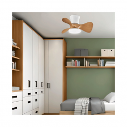 El ventilador de techo con luz de la colección Siux blanco/madera es una excelente opción