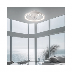 El ventilador de techo con luz de la colección Tom Blanco es un modelo moderno y elegante que combina funcionalidad y estilo.