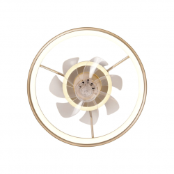 El ventilador de techo con luz de la colección Tom Champán es un modelo moderno y elegante que combina funcionalidad y estilo.