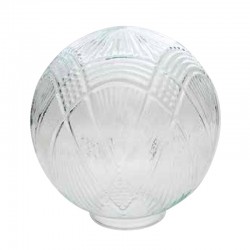 Bola de cristal transparente con relieves, Ø 14 cm boca 8 cm con greipa.