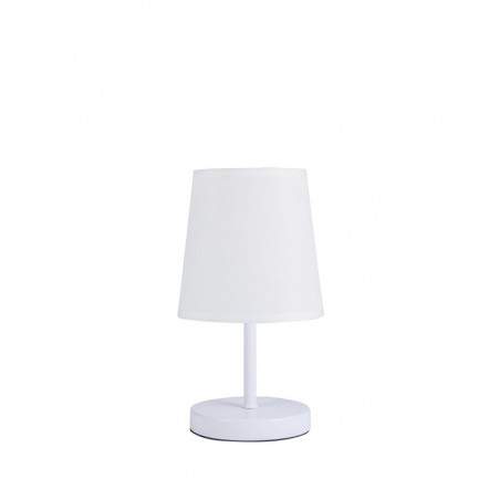 Lámpara de sobremesa, Serie Kalmar, armazón metálico en acabado blanco, 1 luz, con pantalla de tela